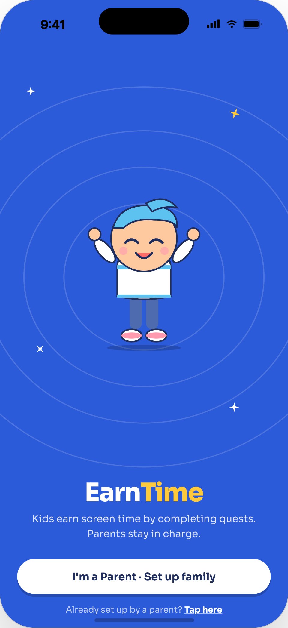 EarnTime welcome screen